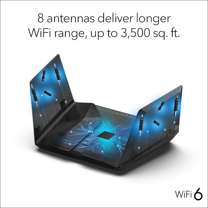 NETGEAR Nighthawk WiFi 6 Router (RAX120) 12-Stream Dual-Band Gigabit Router, AX6000 Wireless Speed (Up to 6 Gbps, 5 of 8