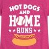 Girls' - Instant Message - Hot Dogs And Home Runs Fitted Short Sleeve Graphic T-Shirt - 2 of 4