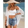 Clearlove Womens 2025 Short Sleeve Crochet Summer Cardigan Cropped Sweater Lightweight Shrug Cardigan - 3 of 4