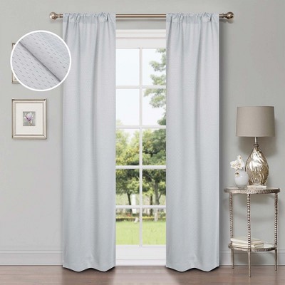 Whimsical Abstract Shimmer Room Darkening Semi-Blackout Curtains, Set of 2 by Blue Nile Mills