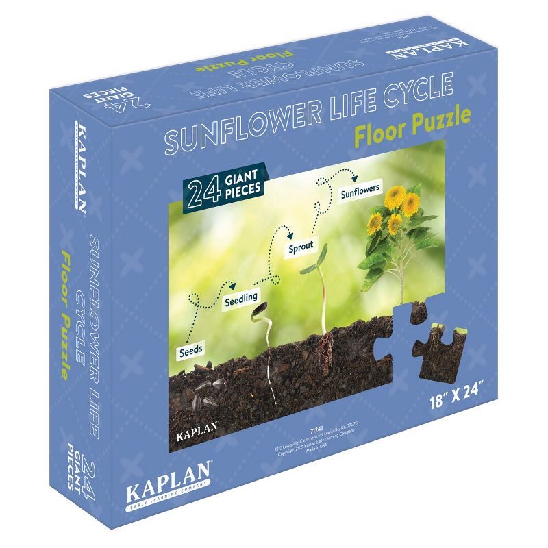 Kaplan Early Learning STEM Learning Sunflower Life Cycle Floor Puzzle from Seed to Sunflower - 24 Pieces, 3 of 4