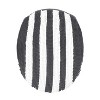 Home Mart Goods Charcoal Grey White Stripe Soft Cozy Plush Chenille Toilet Seat Cover - 18"x18" - 2 of 2