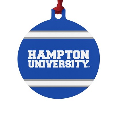 Hampton University HU Stripes Aluminum Holiday Christmas Tree Ornament