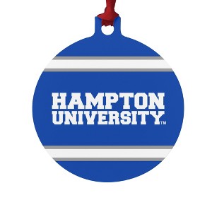 Hampton University HU Stripes Aluminum Holiday Christmas Tree Ornament - 1 of 4