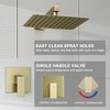 CASAINC 1-Spray Pattern with 1.8 GPM 10 Inches with 1.8 GPM Wall Mount Square Fixed Shower Head (Valve Included) - 3 of 4