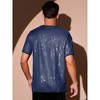 INSPIRE CHIC Men's Metallic Short Sleeved Club Rave Party Sequins Sparkly T-Shirt - 3 of 4