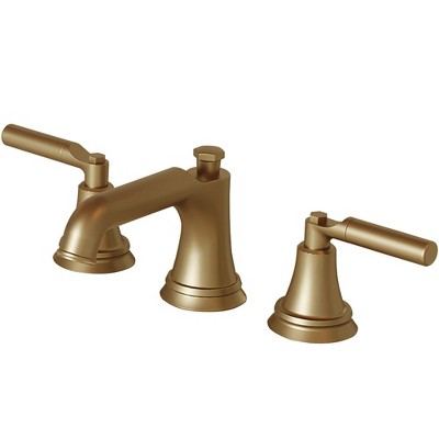 BWE 8 in. Widespread Double Handle 3 Hole Bathroom Faucet Water-Saving With Drain Kit
