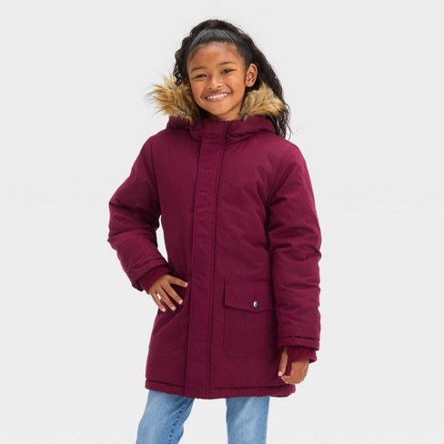 Girls deals burgundy coat