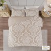 Sapphtopaz 3 Pcs Tufted Cotton Chenille Damask Comforter Set Cozy Bedding Set, Duvet Cover Set, Machine Washable - 4 of 4