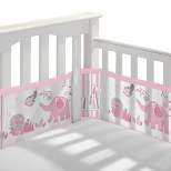 BreathableBaby Breathable Mesh Crib Liner - Classic Collection - Safari Fun Pink