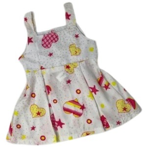 Doll Clothes Superstore Red & Yellow Heart Print Glitter Sundress – Fits 18-Inch Girl Dolls - 1 of 4