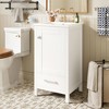 Vynxaria 18-Inch Bathroom Vanity - Ceramic Sink, Soft-Close Drawer/Door, Divider Drawer, Door Organizer, White - 2 of 4