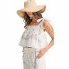 Women's Embroidered Tie Strap Top & Pants Set Of 2 - MABLE - 4 of 4
