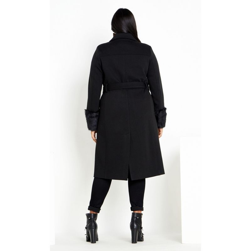 Women's Plus Size Penelope Coat - Black | CITY CHIC, 3 of 6