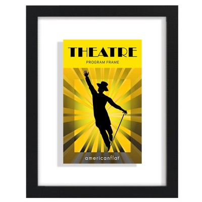 Americanflat 9.5x12.5 Playbill Frame with Shatter-Resistant Glass - Signature Float Collection - Engineered Wood - Black