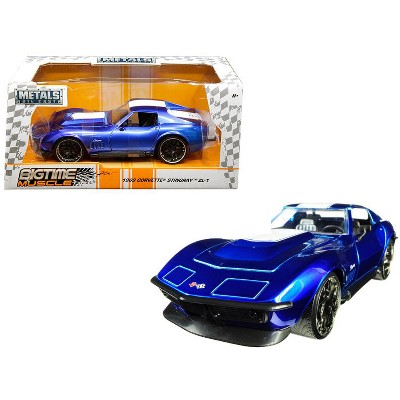 1969 Chevrolet Corvette Stingray ZL-21 Blue with White Stripe "Bigtime Muscle" 1/24 Diecast Model Car by Jada