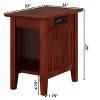 AFI Furnishings Nantucket Chair Side Table with Charging Station in Walnut - 3 of 4