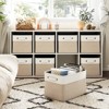 SUGIFT 4 Pcs Collapsible Storage Baskets with Handles Linen Fabric Organizer Bin with Metal Frame and Hard Bottom for Clothes Toys Books - 4 of 4