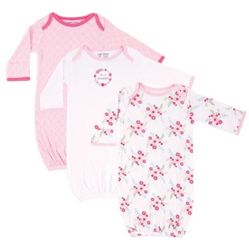 Luvable Friends Infant Girl Cotton Gowns, Pink Floral, Preemie/Newborn - image 1 of 4