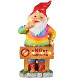 Collections Etc Solar Powered Gnome Smoking Hand-Painted Garden Gnome