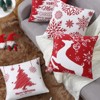 Velvet Christmas Pillow Covers 18x18 4-Pack - Deer/Snowflake/Tree Holiday Decor for Sofa Couch Bed, Festive Throw Cushion Cases - 3 of 4