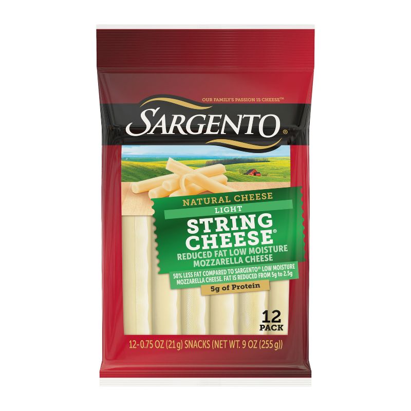 Sargento Reduced Fat Light Natural Mozzarella String Cheese - 12ct, 1 of 9