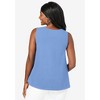Jessica London Women's Plus Size Stretch Cotton V-Neck Trapeze Tank - 3 of 4