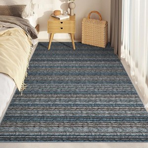 Coolmee Washable Modern Rug Abstract Multi Print Overdyed Indoor Mat Contemporary Non-Slip Carpet for Kitchen Laundry Bedroom Living Room - 1 of 4