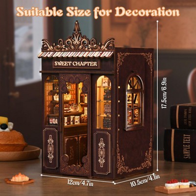 Детские куклы Etokfoks DIY 3D Wooden Book Nook Kit 1 Piece Miniature Tiny House Bookshelf Decor for Adults Teens Beginners Book Lovers Gift — фото 2
