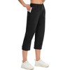 Capris for Women with Pockets Elastic Waist Dressy Casual Hiking Golf Capri Pants - 3 of 4