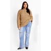 Women's Plus Size Iris Cable Sweater - caramel | CITY CHIC - 3 of 4