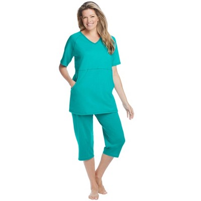 Dreams & Co. Plus Size Capri Lounge Set