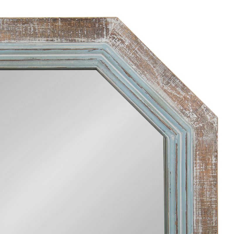 28&#34; x 36&#34; Palmer Wood Octagon Wall Mirror Blue/Brown - Kate and Laurel, 4 of 7