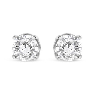 Haus of Brilliance 14K White Gold 3/4 Cttw Lab Grown Diamond 4-Prong Classic Stud Earrings - 1 of 4