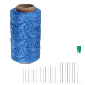 Unique Bargains Wear-Resistant Polyester Embroidery Waxed Thread with Needles - 1 of 4