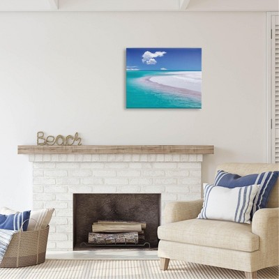 Tropical Beach Shoreline Multicolored Canvas Print, 24 x 30