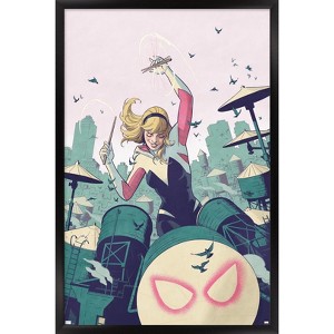 Trends International Marvel Ghost-Spider - Drums Framed Wall Poster Prints - 1 of 4