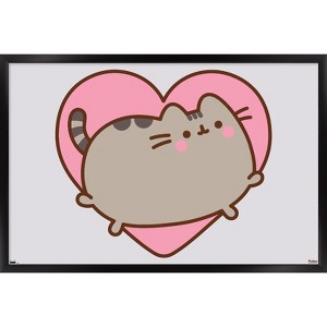Trends International Pusheen - Heart Framed Wall Poster Prints - 1 of 4