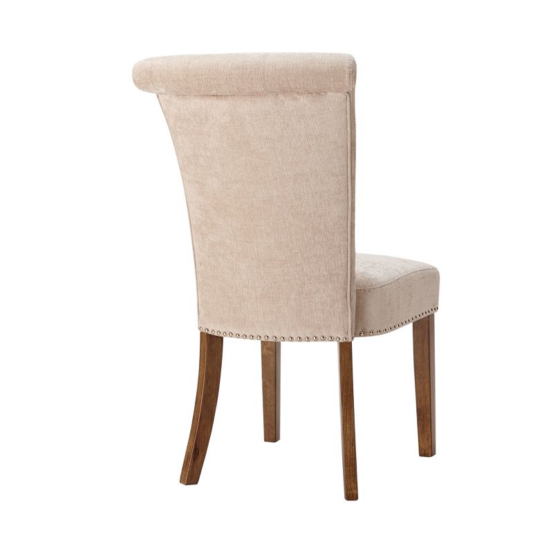 LIVN CO. Button Tufted Cream Dining Chairs Set of 2, 4 of 8