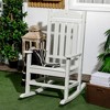 Outsunny Outdoor Rocking Chair, Traditional Slatted Porch Rocker with Armrests, Fade-Resistant Waterproof HDPE for Indoor & Outdoor - 3 of 4
