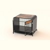 Heavy Duty Dog Crate Furniture Wooden Table Pet Dog Cage Kennel House Indoor Side Table Decor with Removable Trays and Lockable Wheels for Small Dogs - 3 of 4