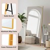 MAYEERTY Aluminum Full-Length Mirror 71x32in, Gold, Right Angle, Tempered Glass, With Stand - 4 of 4