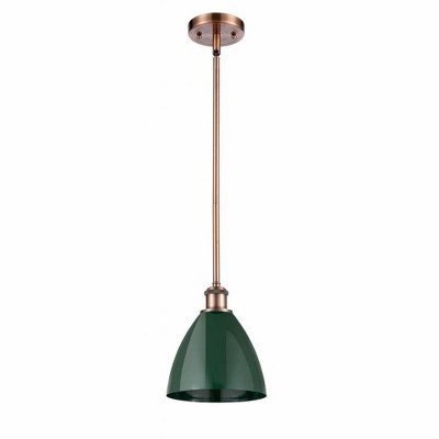 Plymouth Dome - 1 Light Stem Hung Pendant In Industrial Style-9.25 Inches Tall and 7.5 Inches Wide