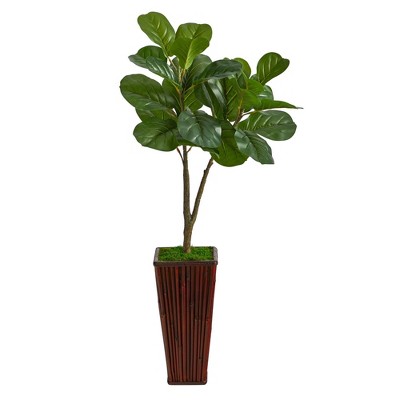 Tangkula Artificial Ficus Silk Tree Faux Potted Greenery Ficus Plants  Decorations : Target