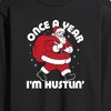 Men's - Instant Message - Once A Year Hustlin Santa Christmas Long Sleeve Graphic T-Shirt - 2 of 4
