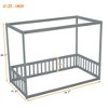 Durable Twin-Size Canopy Bed with Floor-Level Fence Frame, Built to Withstand Time - image 3 of 4