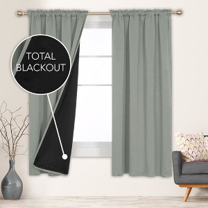 Deconovo ModernLuxury BlackOut RodCurtains For LivingRoom or BedRoom，Easy Clean,2Panels - 1 of 4
