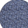 Navy Blue Denim Blue And Ivory Floral Washable Indoor Outdoor Area Rug - 4 of 4