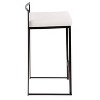 LumiSource Set of 3 Fuji Stacker Counter Height Barstools Black Metal/White PU - 3 of 4