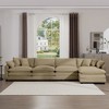 Modern Corduroy 4-Seater Sofa with 1 Matching Footstool, 2 Arm Pillows and 4 Throw Pillows for Living Room, Office - 2 of 4